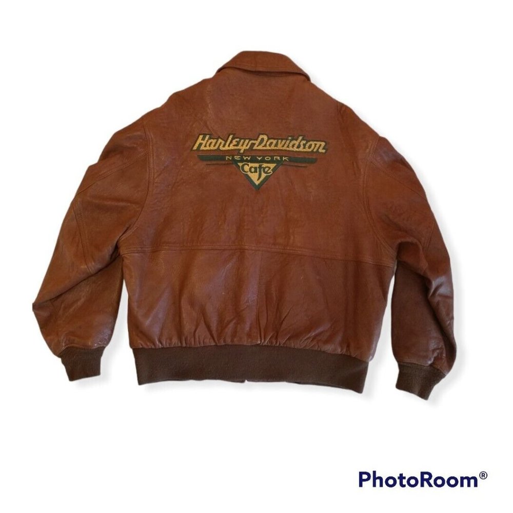 Vintage Men's Harley-Davidson Cafe New York Super-Soft Leather Jacket
